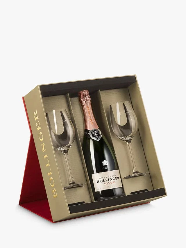 Bollinger Rosé Champagne Gift Set With Glasses 75cl - Image 2