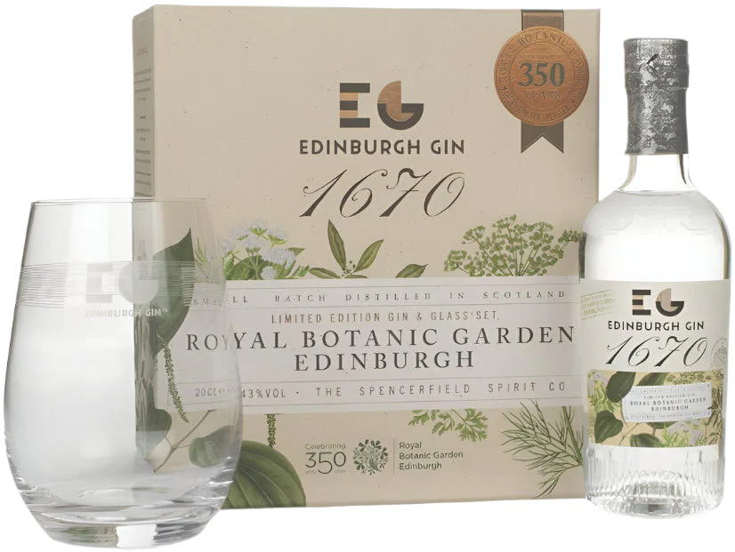 Edinburgh Gin 1670 Glass gift pack 20cl