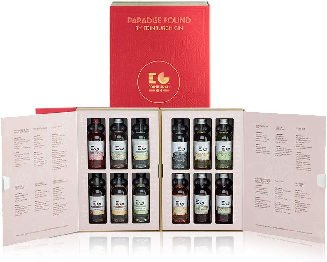 Edinburgh Gin Library Mixed Flavour Gin Miniature Gift Pack 12x5cl