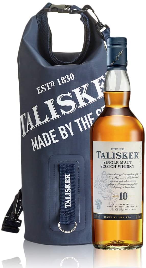 Talisker 10 Years Old Single Malt Scotch Whisky and Waterproof Dry Bag Gift Set 70cl